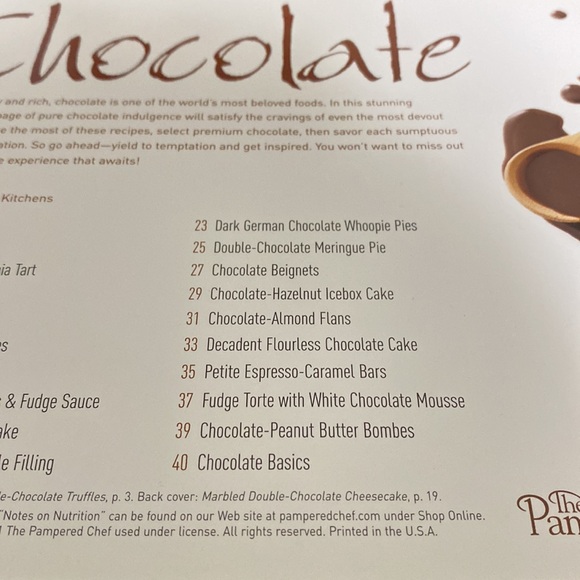 Chocolate Pampered Chef Recipe Book! - Picture 7 of 10